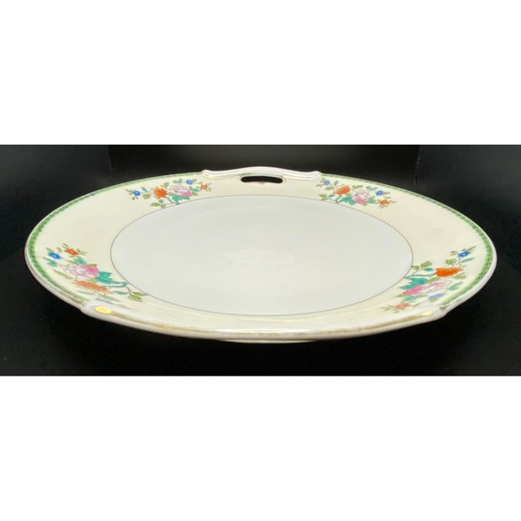 Hand Painted China Plate With Handles by Meito Japan VINTAGE - Picture 2 of 7